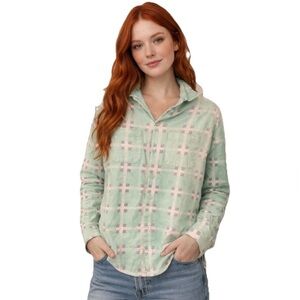 REDONE Women’s Blue Button Up Long Sleeve Shirt Size Small